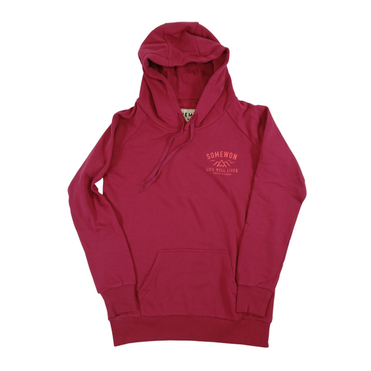 WOMEN'S CREATED HEMP HOODIE, BURGUNDY