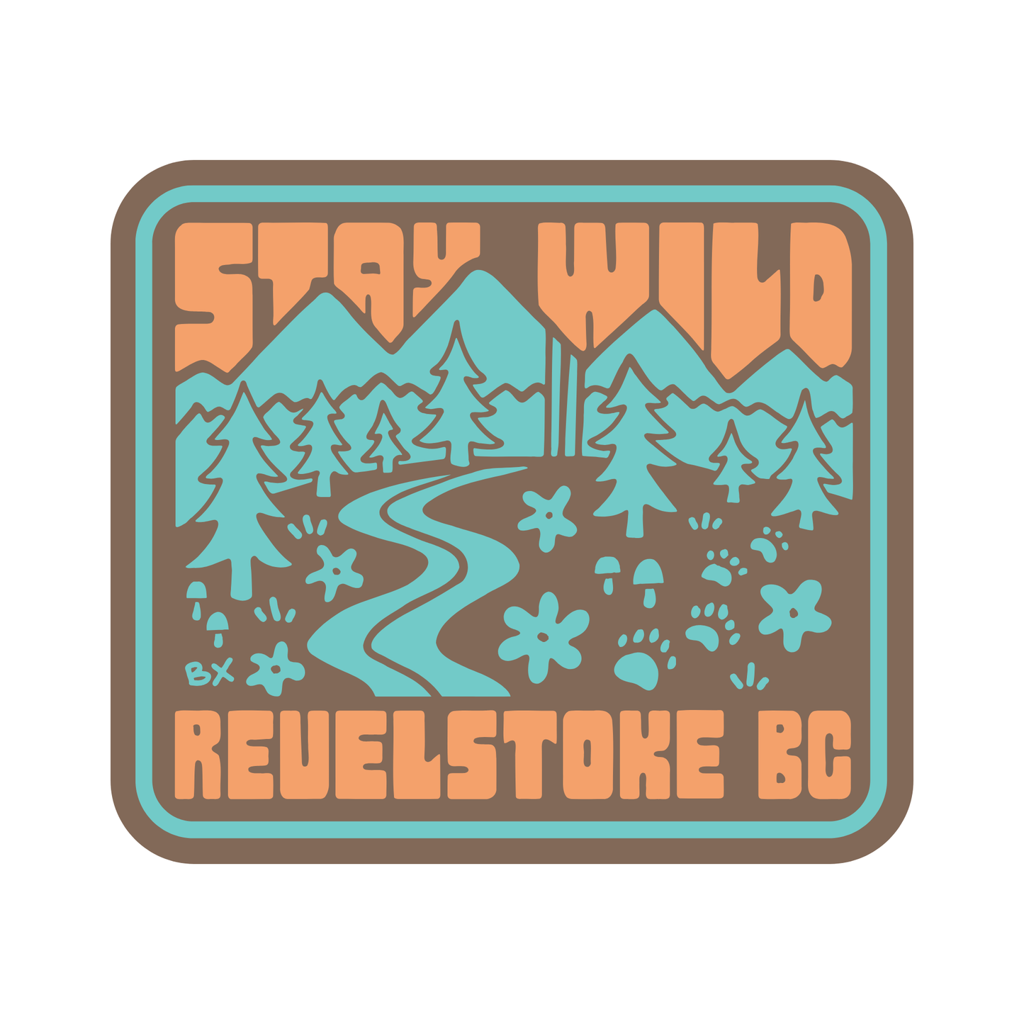 Stay Wild Revelstoke Sticker, Multicolour
