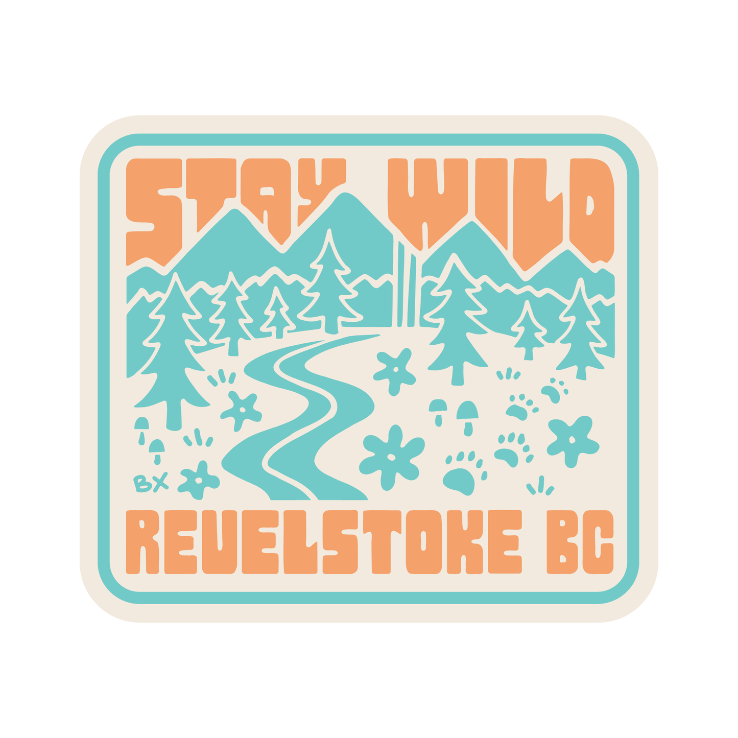Stay Wild Revelstoke Sticker, Multicolour