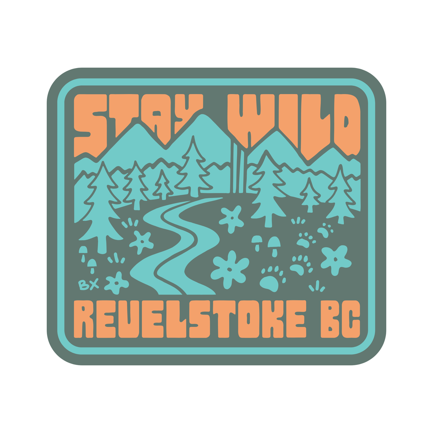 Stay Wild Revelstoke Sticker, Multicolour