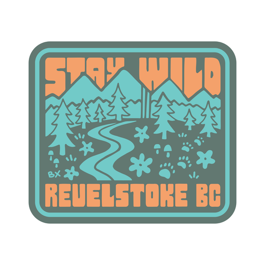 Stay Wild Revelstoke Sticker, Multicolour